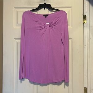 Banana Republic Purple Long Sleeve Top with Twist Front Detail Size Medium